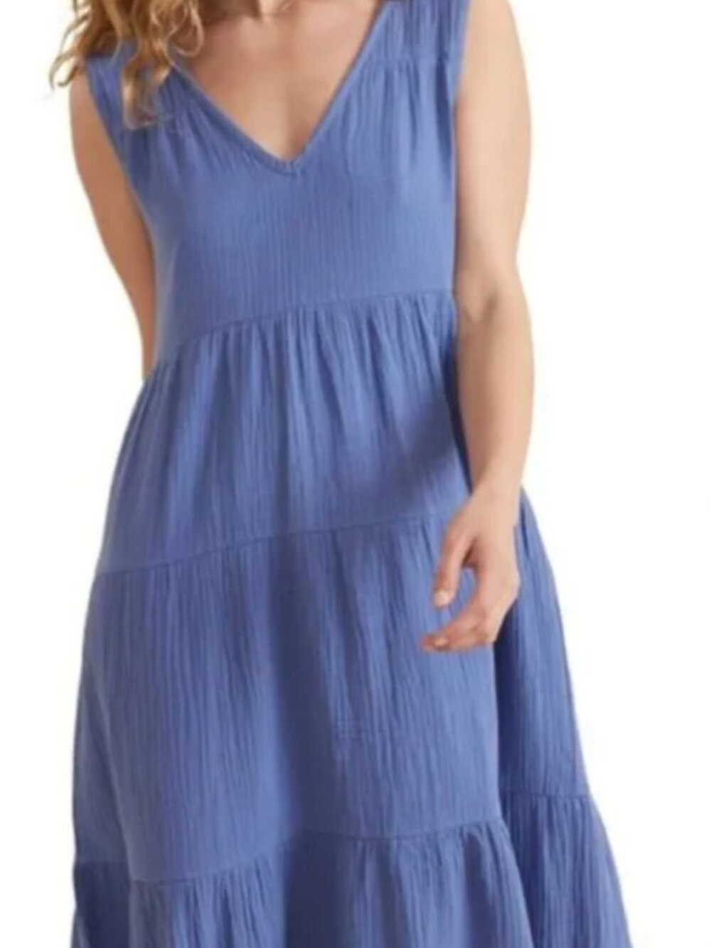 Blue Corinne Tiered Maxi Dress